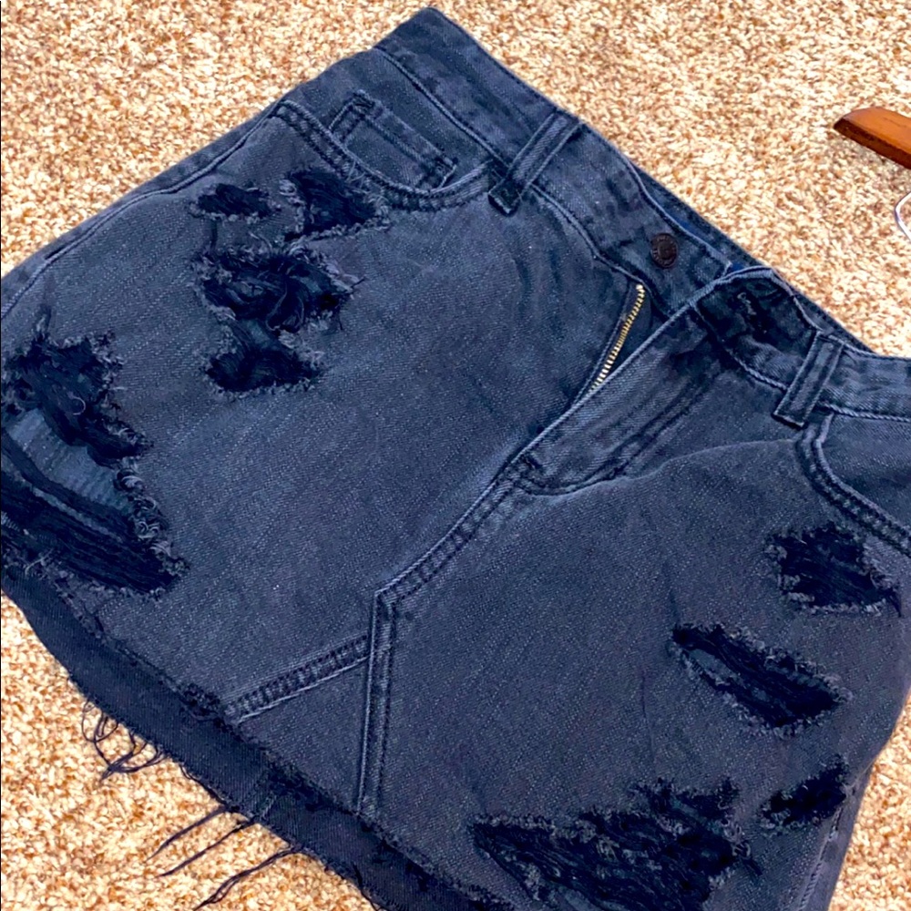 HOLLISTER Black Jean Skirt